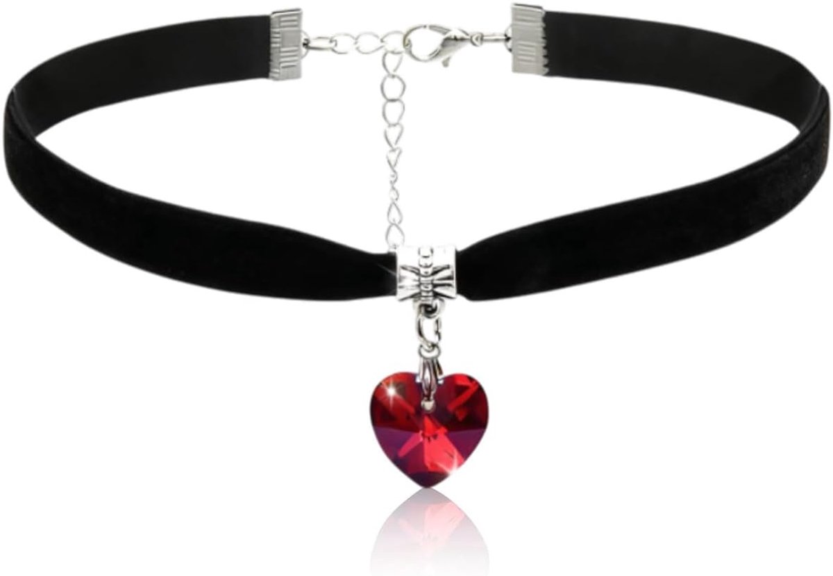 Choker halsketting dames - Velm hart - Gothic stijl - Perfect voor Halloween en Cosplay - ShopVlot