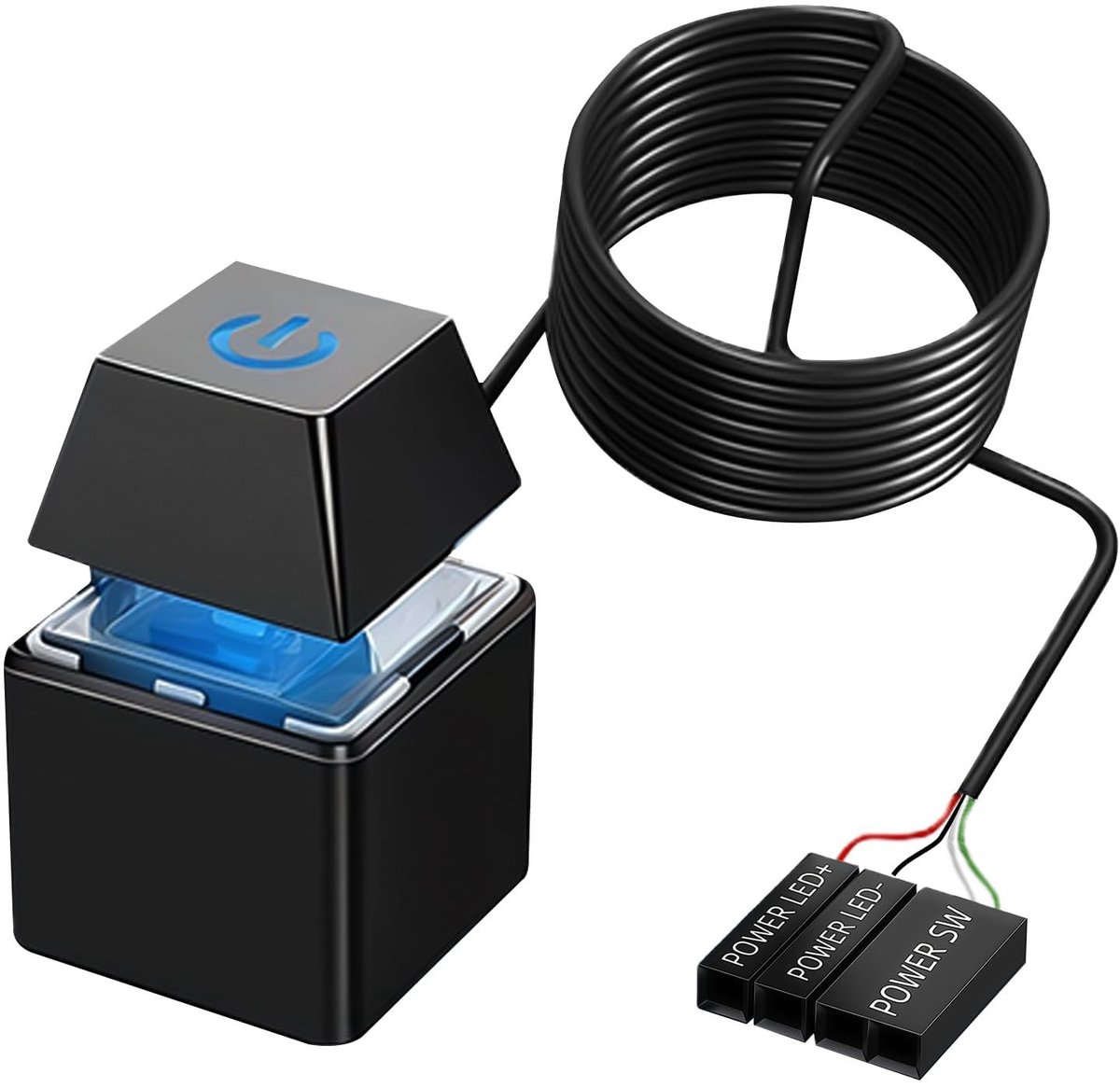 Solidchoice - Desktop PC Aan/Uit Schakelaar met LED Verlichting