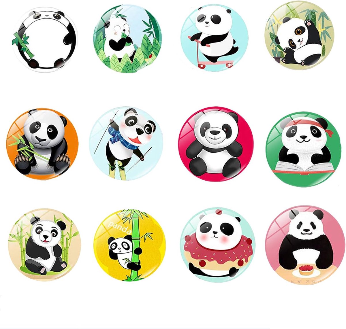 Koelkastmagneten panda 12 stuks - decoratief - aanpasbaar - vrolijke uitstraling - ShopVlot