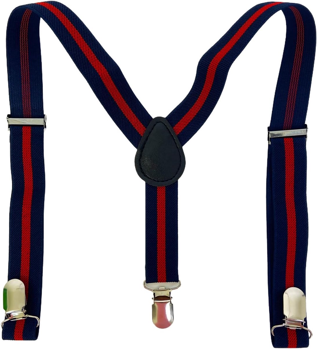 Braces voor kinderen 2 cm smal - verstelbaar voor 80-110 cm - Tibetaanse blauwe en rode strepen - ShopVlot
