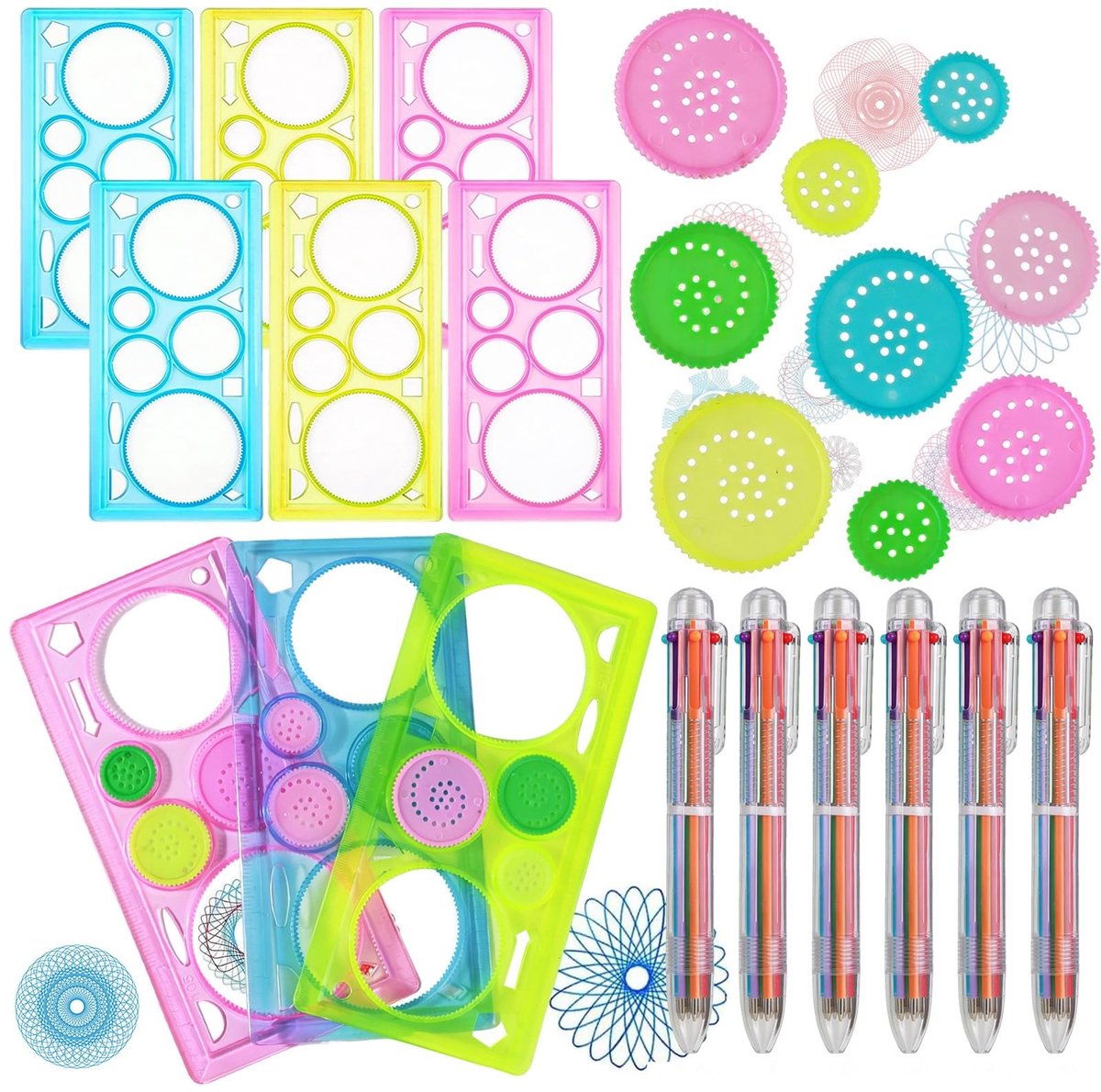 Solidchoice - Spirograph Tekentool Set met Multicolour Balpennen