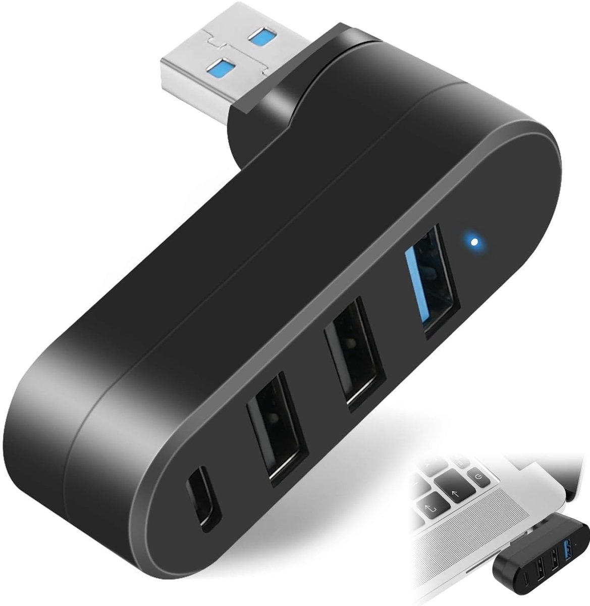 Solidchoice - 4-in-1 USB Mini Hub met 1 USB-C Poort