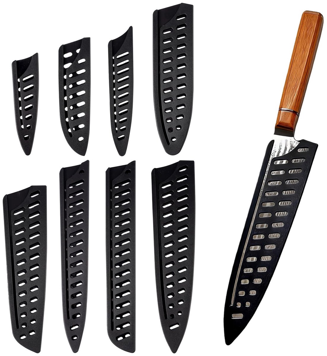 Solidchoice - Set van 8 Universele Beschermhoezen voor Keukenmessen