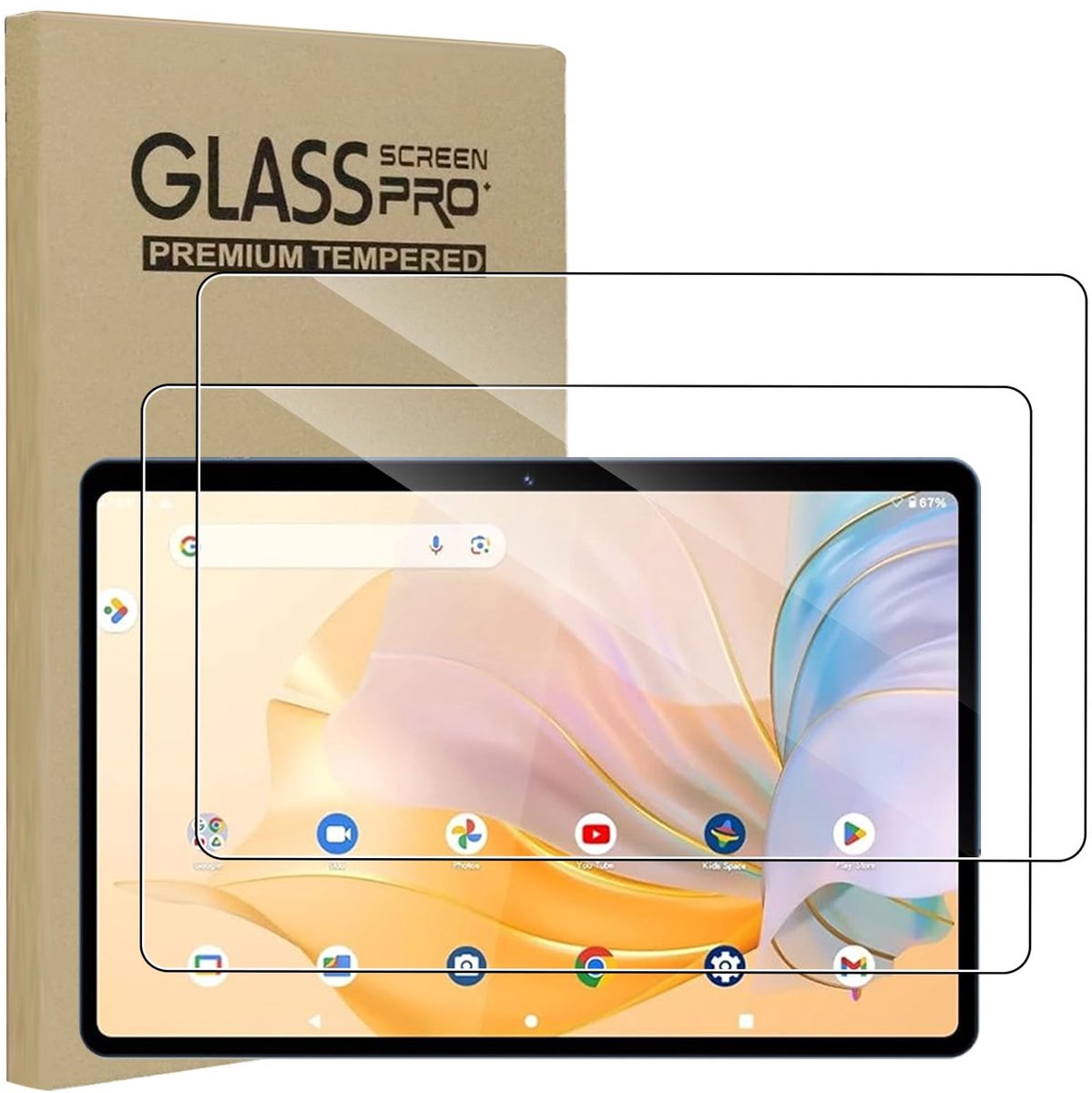 Solidchoice - 2 Stuks Beschermfolie voor 10 Inch Tablets met 9H Hardheid