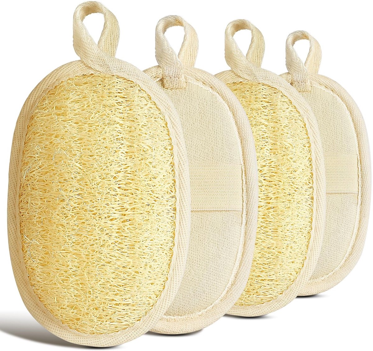 Solidchoice - 4 Stuks Natuurlijke Luffa Spons voor Lichaamsscrub