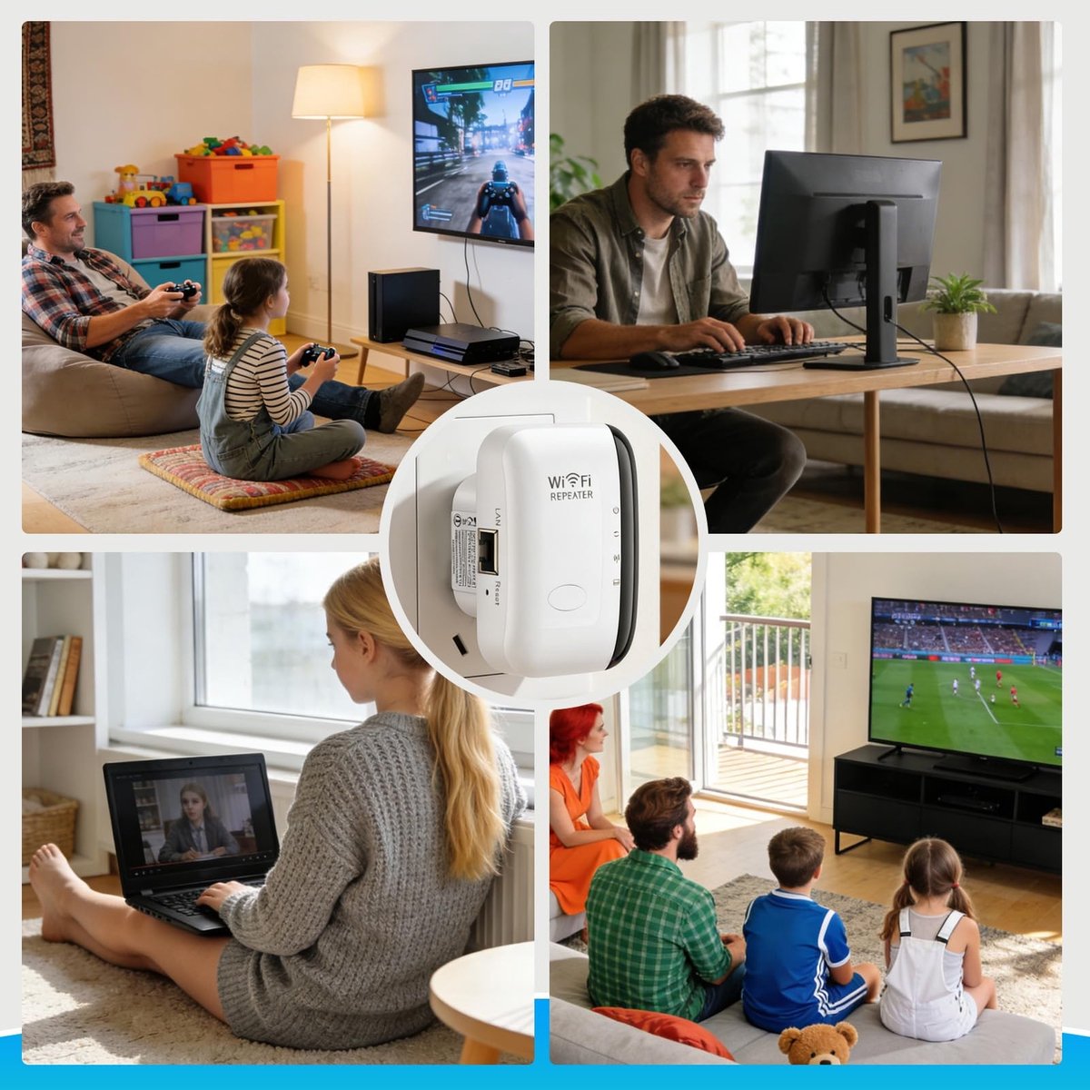 Wifi Versterker WLAN Repeater 300 Mbit/s Stopcontact Model Wit - afbeelding 2