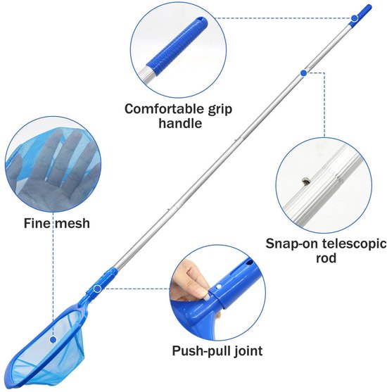 Solidchoice - Fijnmazig Zwembadschepnet met Telescoopstang van 186 cm van Solidchoice — afbeelding 2