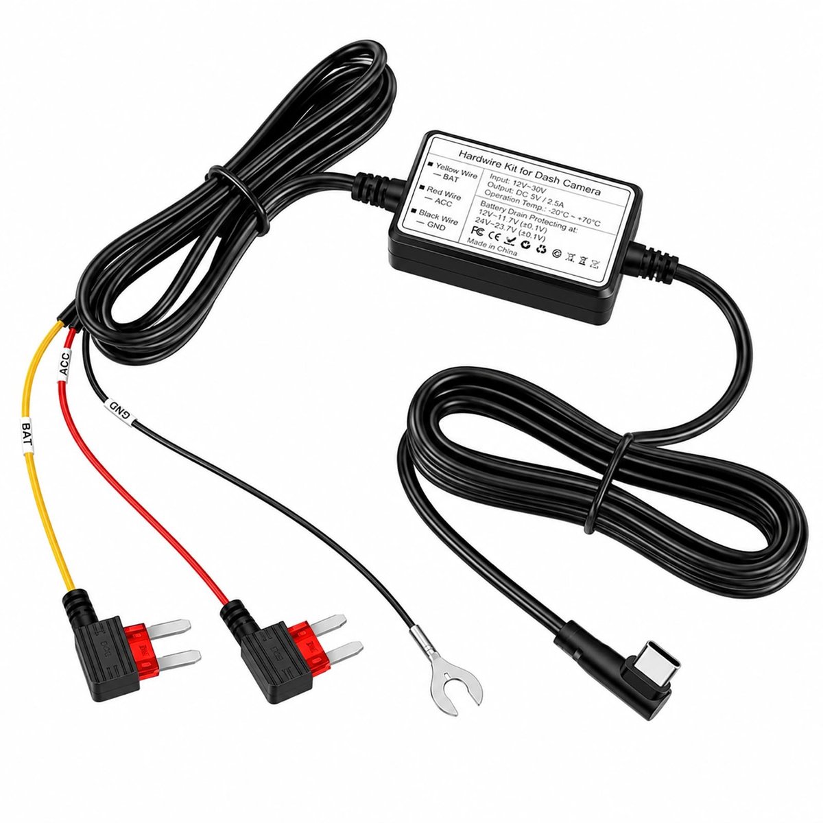Solidchoice - Dashcam Hardwire Kit met Laagspanningsbeveiliging