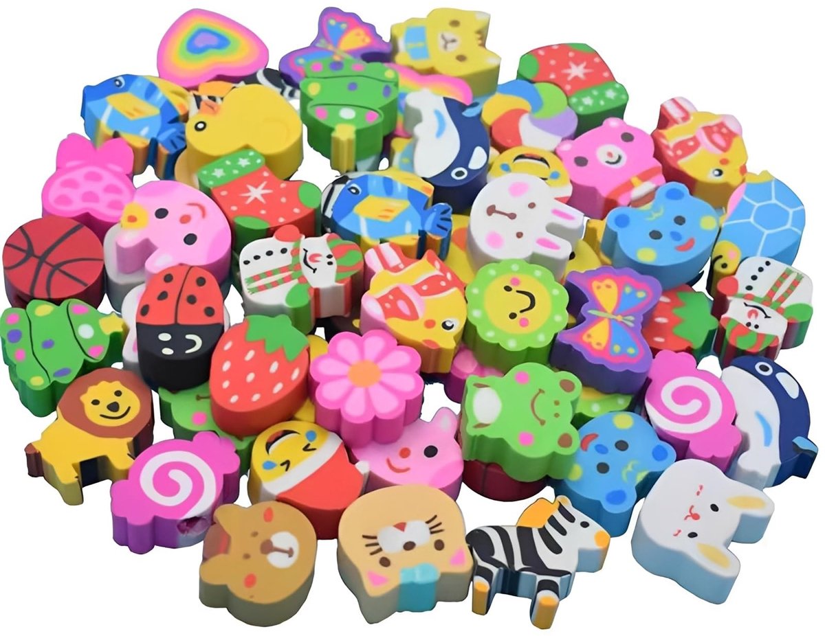 Solidchoice - Set van 30 Grappige Cartoon Wiscorrectoren voor Kinderen