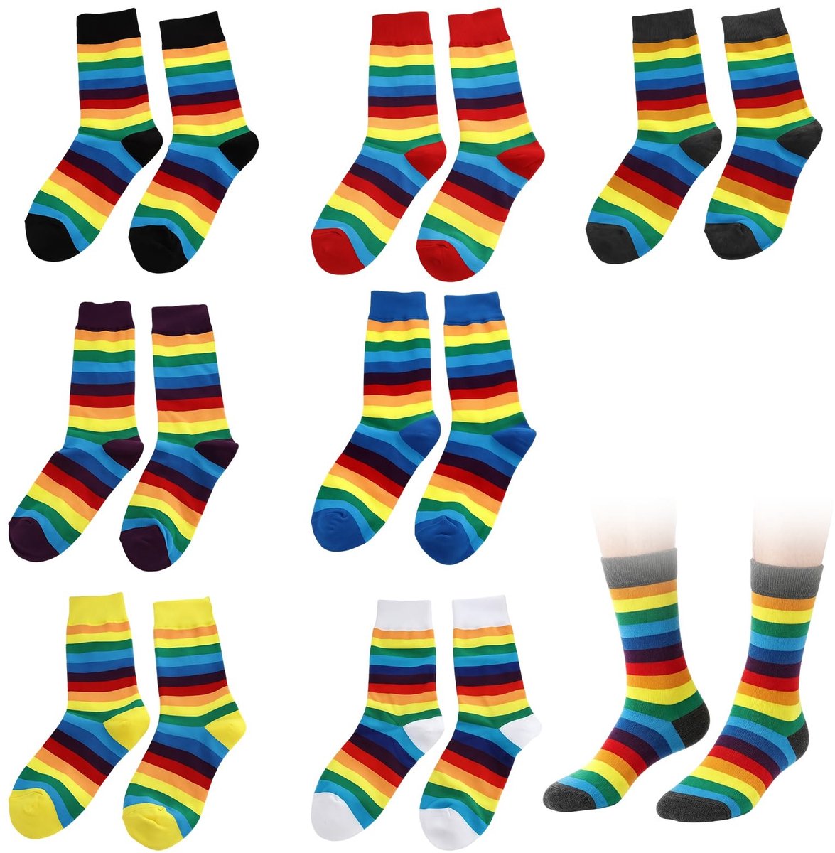 Solidchoice - 7 Paar Kleurrijke Regenboogsokken voor Dames
