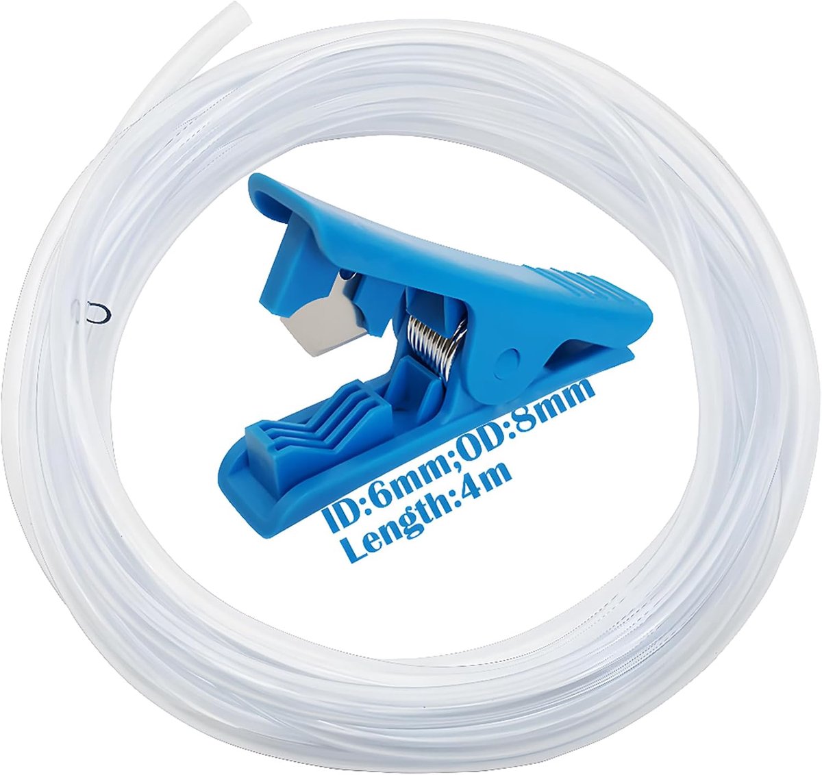 CESFONJER PVC hose, transparent, 6mm ID x 8mm outer diameter, 4m, 1pc with tube cutter - ShopVlot