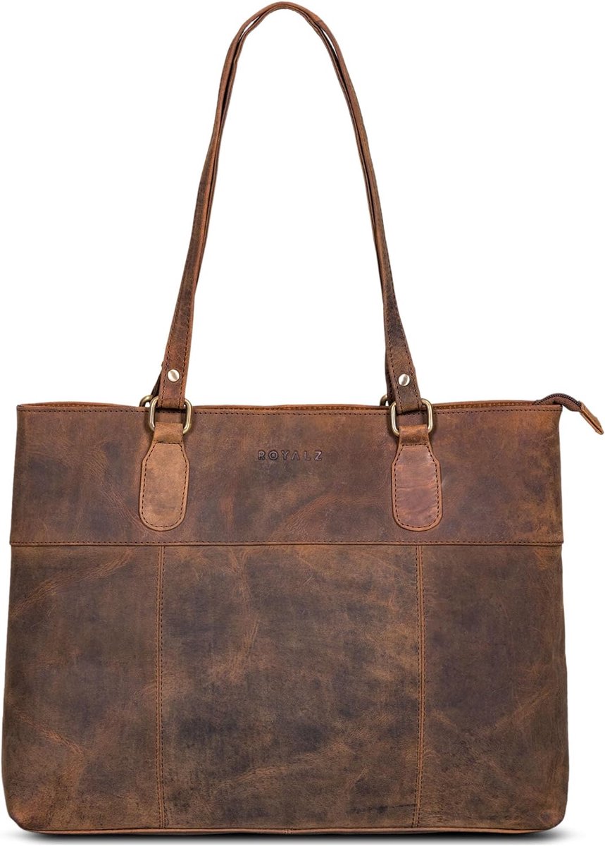 ROYALZ Augustine Women's Vintage Leather Handbag Medium Leather Handle Bag Shoulder Bag with Long Handles - ShopVlot