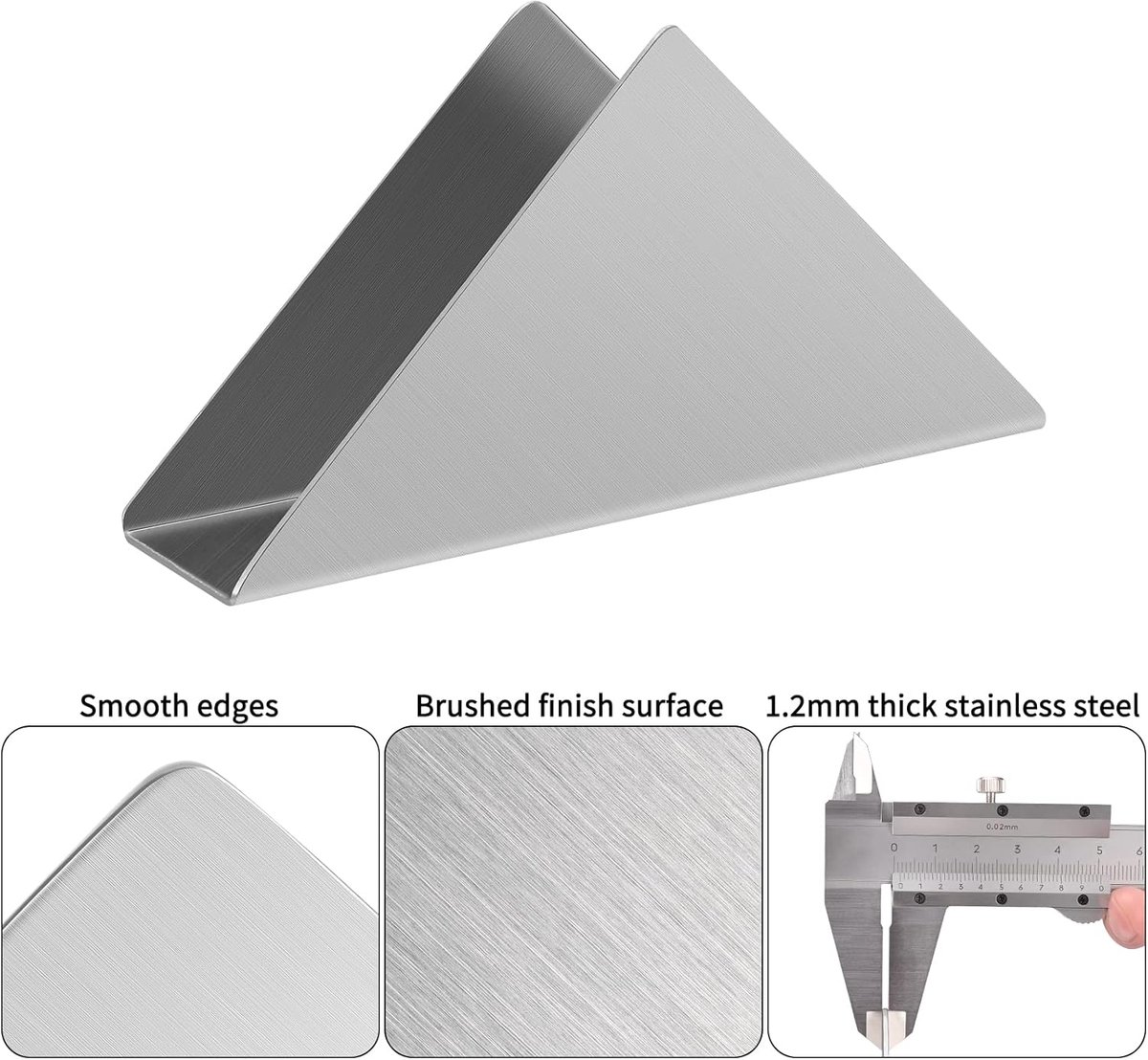 Stijlvolle RVS Servet Houder voor Cocktail Servetten, Metalen Opbergrek voor Servetten, 1 Stuk, Duurzaam en Elegant — cadeau in Cadeau-ideeën - foto 3