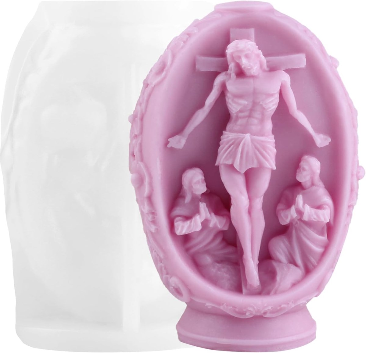 XIAOSHUI Easter Eggs Candle Shape Jesus Candles Silicone Shapes Easter Resin Mould for Candles Home Decoration Shape - ShopVlot
