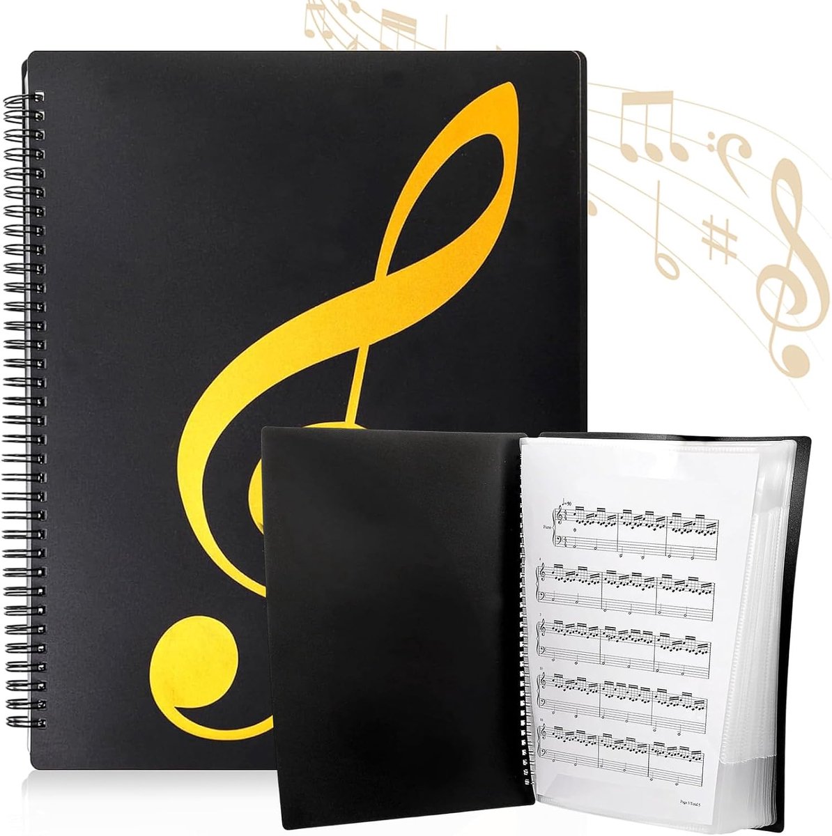 A4 Music Folder, 20 Pages/40 Covers Music Folder for Music Notes, Music Sheet, Choral Folder, Waterproof Plastic Choir - ShopVlot