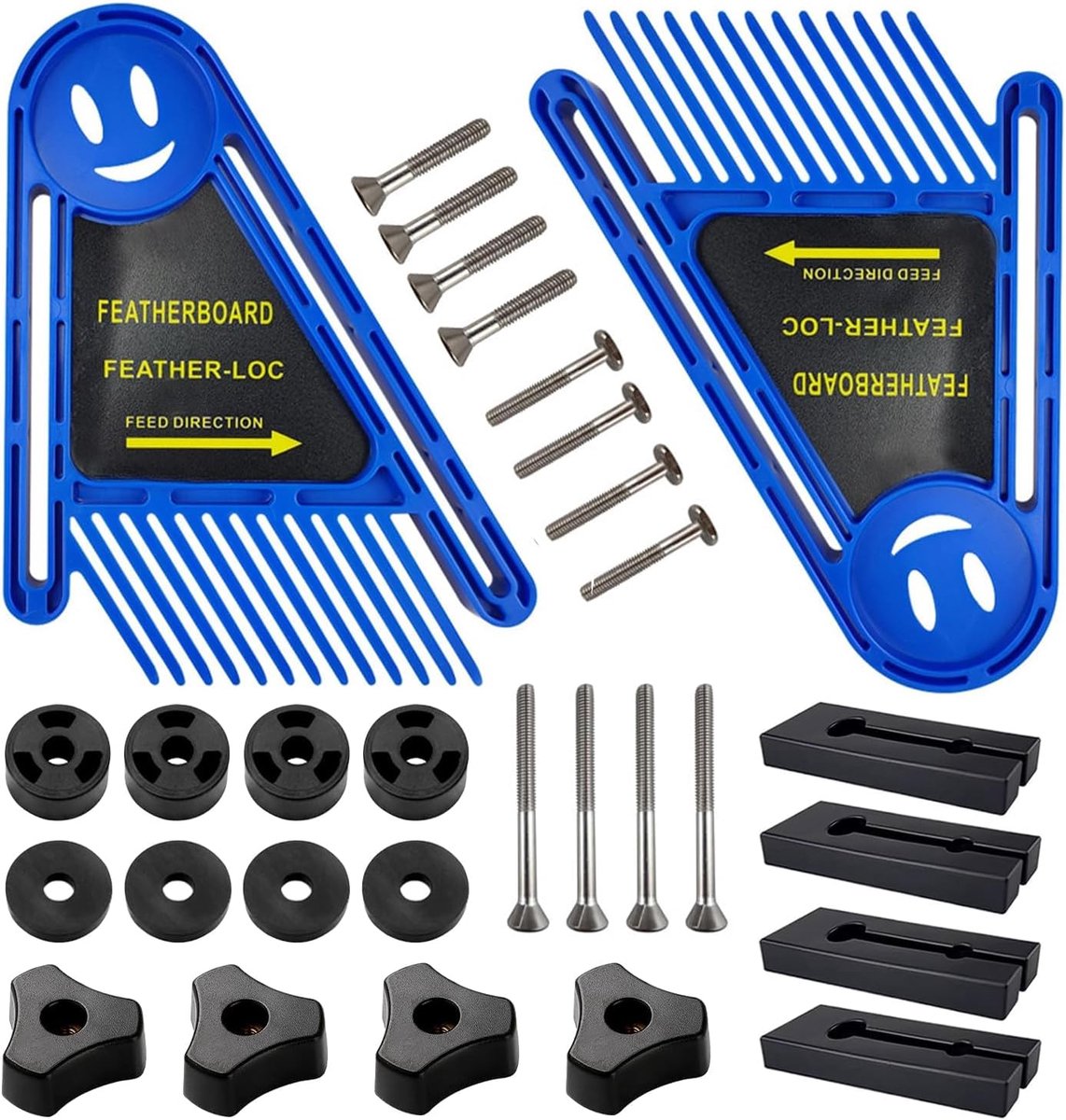 Double Featherboard Table Saw Set, 21×16.5cm Spring Plates with Screws and Washers, Milling Lift Accessories, for - ShopVlot