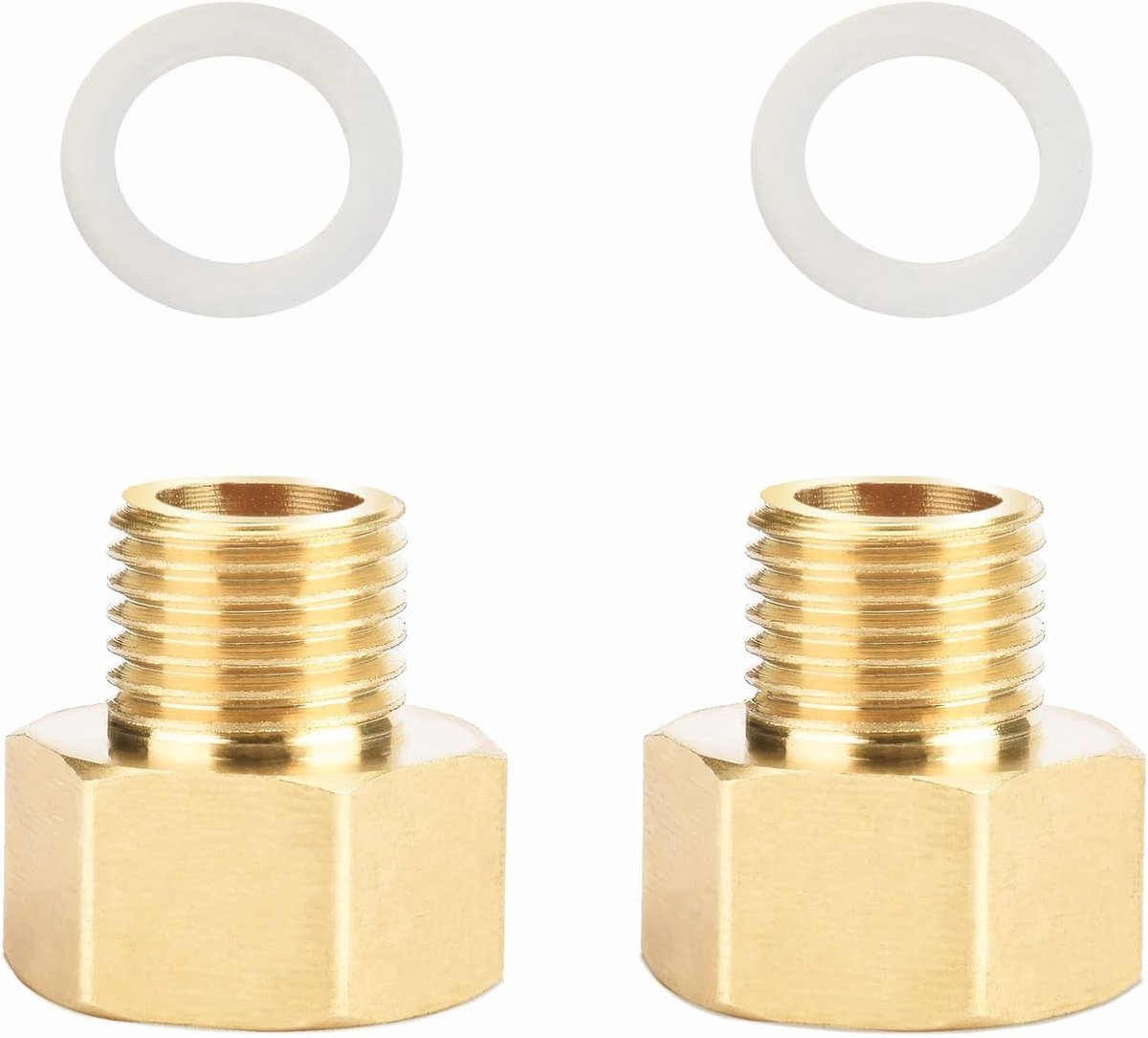 2 pcs reducer 1/4 to 3/8 inch, reducer extension 1/4 inch outside x 3/8 inch inside Brass thread/Brass fittings - ShopVlot
