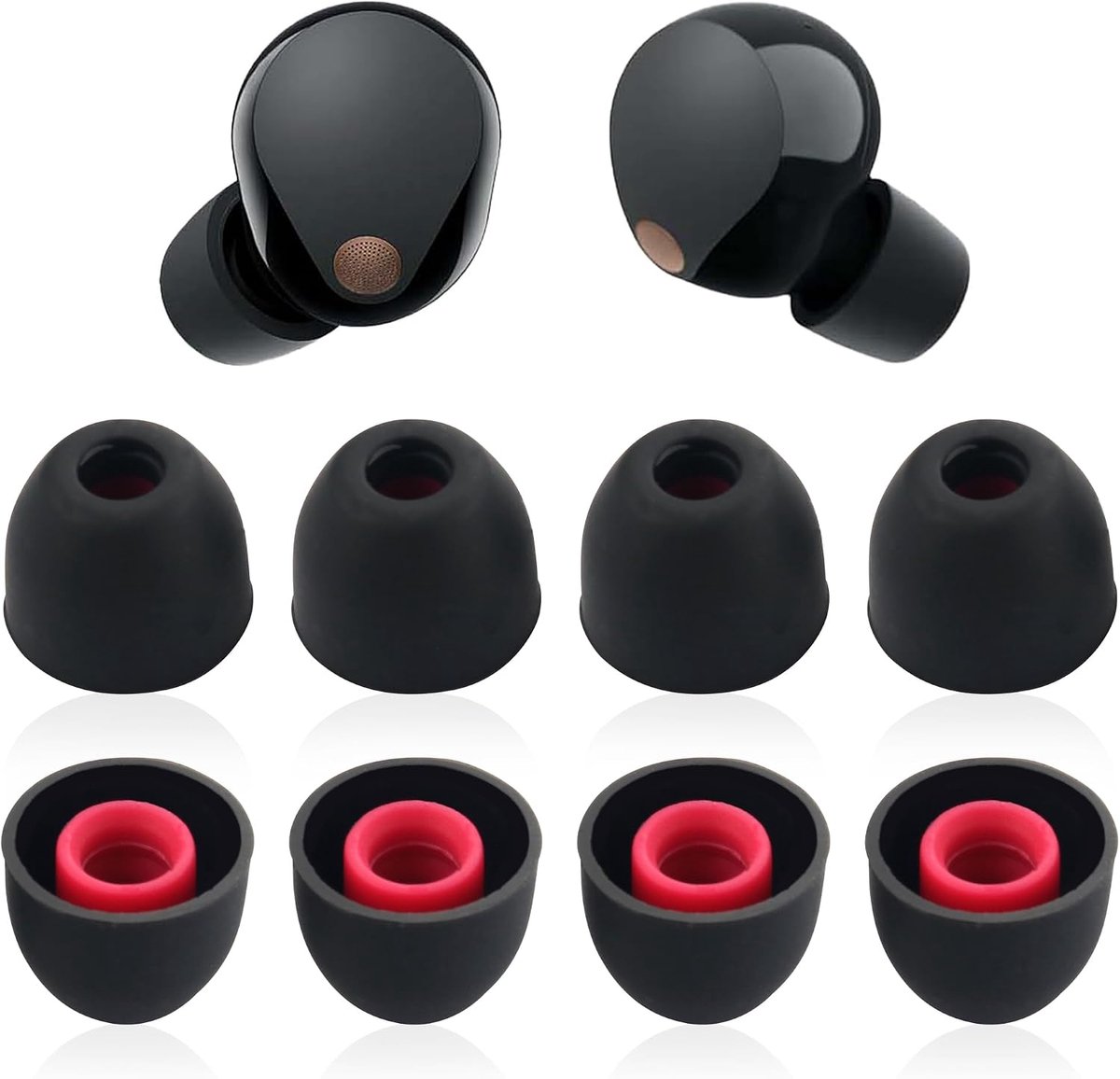 4 Pairs 1000XM5 Silicone Earbuds Earphone Tips Replacement Compatible with Sony WF-1000XM5, WF-1000XM4 Soft Silicone - ShopVlot
