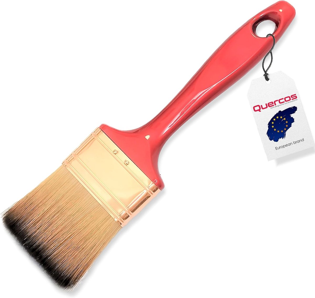 Brush, triple premium palette, EVO special fiber, soft and dimensionally stable, flat brush, red handle (No. 24) - ShopVlot