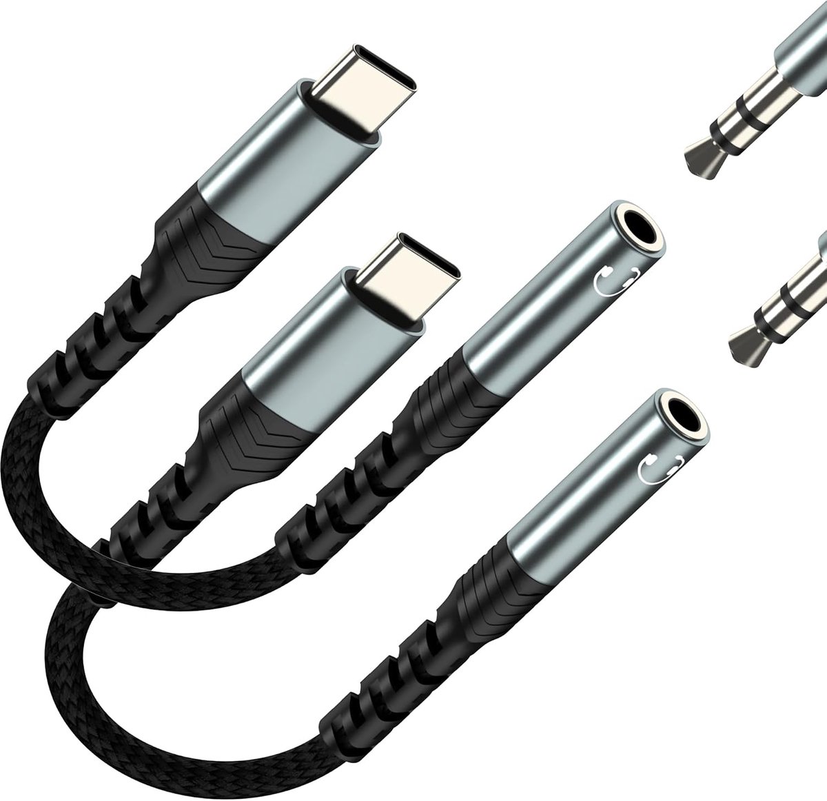 USB-C audio-adapter naar Aux-hoofdtelefoon voor iPhone 17 16 Pro Max kabelbaan compatibel met Samsung S25 S24 S23 S22 - ShopVlot