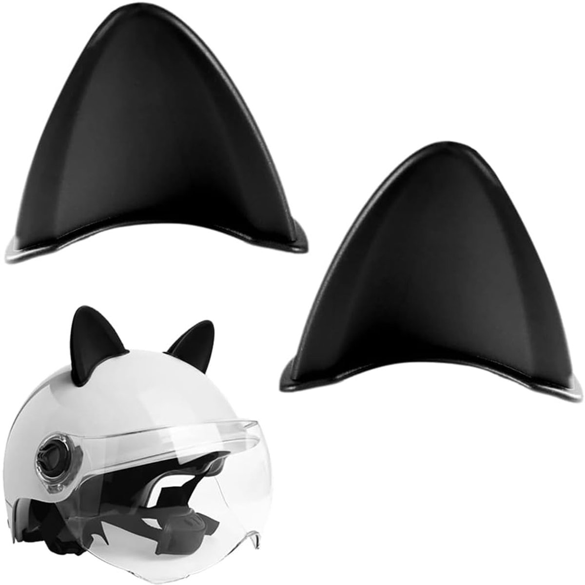 1 paar motorhelm-decoratie, helmhoornaccessoires voor helmen met kattenoren, stickers voor kattenoren voor motorhelm - ShopVlot