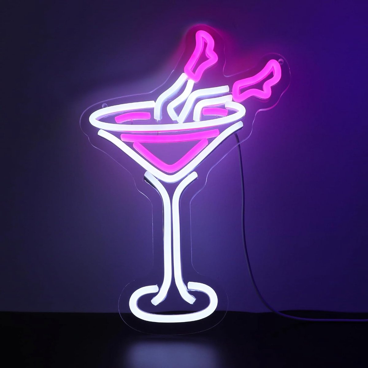Lady Cocktail Neon Sign Dimmable Bar Neon Light for Wall Decoration 9.45 x 13.78 Inch LED Light Sign With USB Powered - ShopVlot