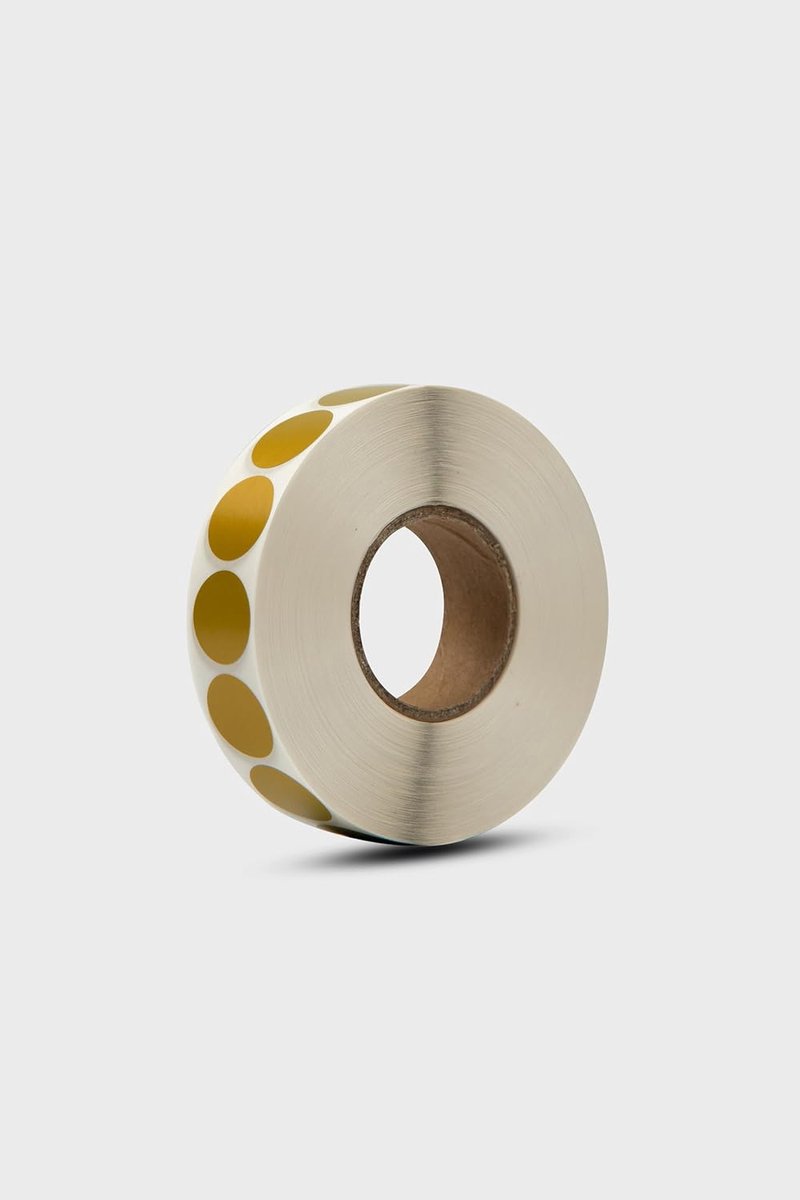 OAKWOOD Schotpleisters & puntenetiketten 19 mm, 2000 stuks - goud - ShopVlot