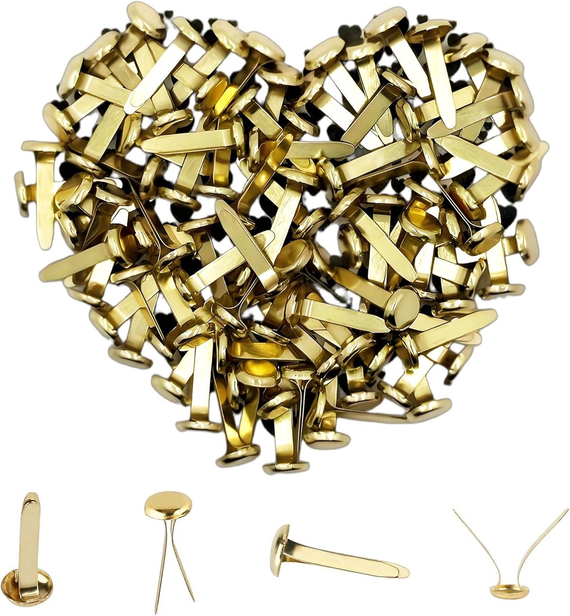 Pack of 100 Pattern Clips Mini Brads Lightweight and Reusable Metal Round Head Clips Scrapbooking for School, Office - ShopVlot