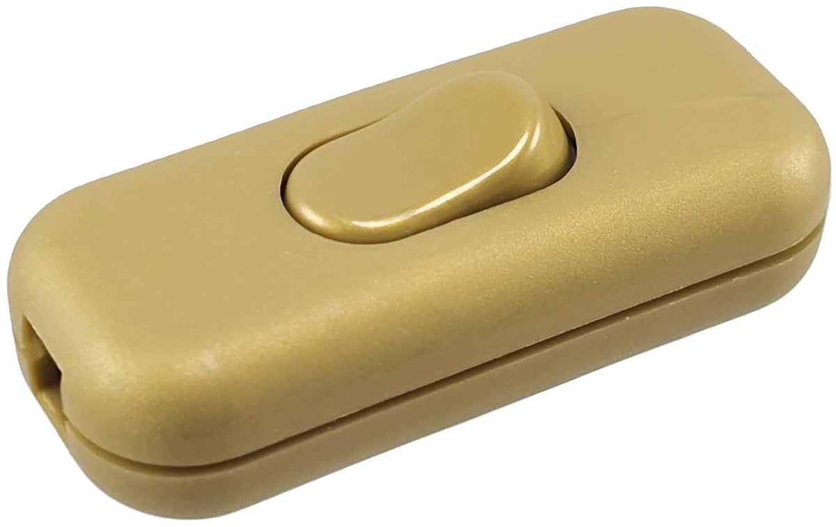 Switch Gold, 3-pole (2) Housing and contacts with screws, 6 A, 250 V~, cable intermediate switch with switch ON/OFF - ShopVlot