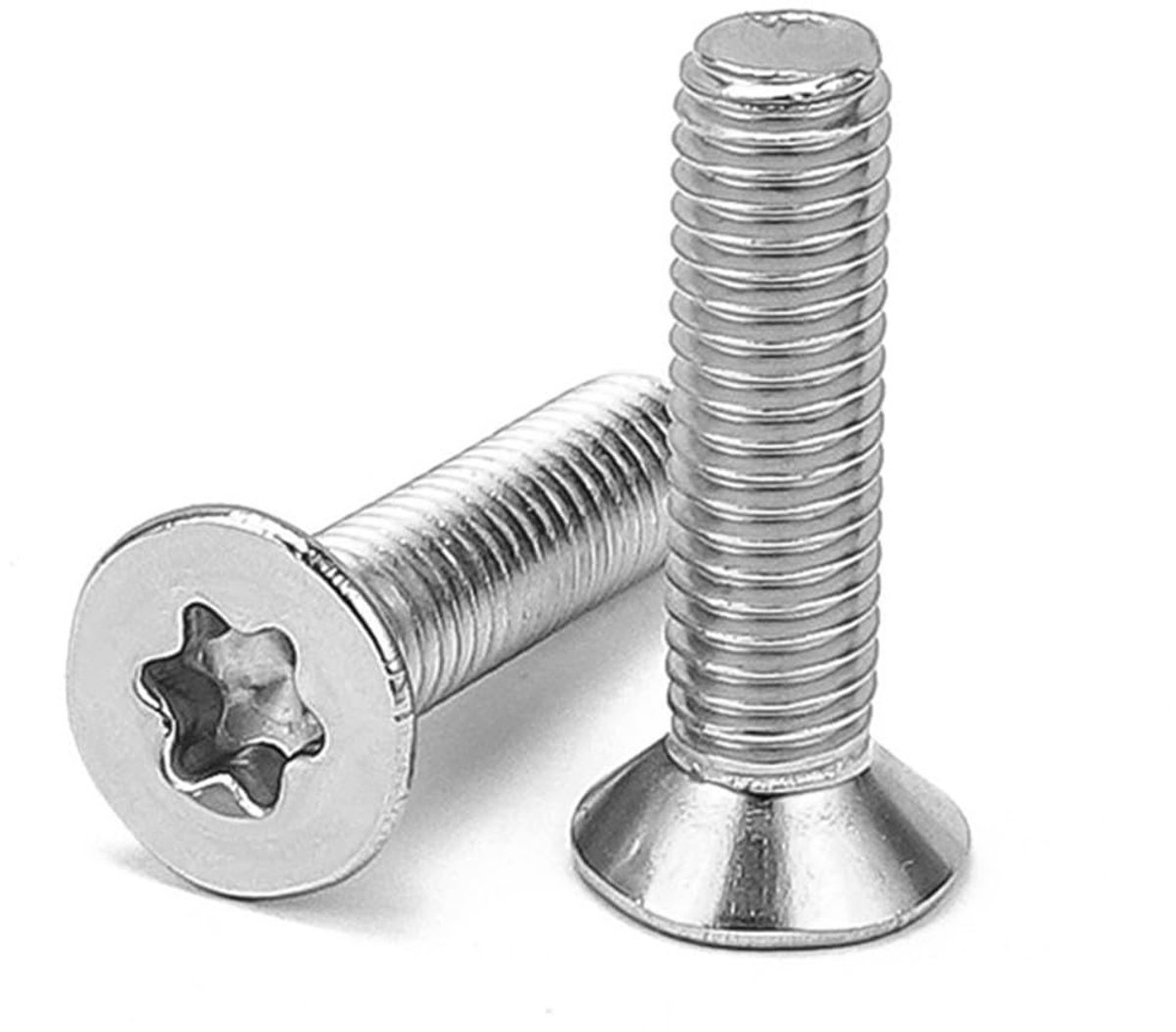 Pack of 10 Torx Countersunk Head Screws - M6 x 40mm Full Thread Flat Head Stainless Steel A2 V2A for Machinery - ShopVlot