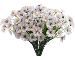 CLoxks 12 Bundles Artificial Flowers Outdoor, UV Resistant Fake Flowers No Fade Fake Plants Arrangement for Indoor - ShopVlot