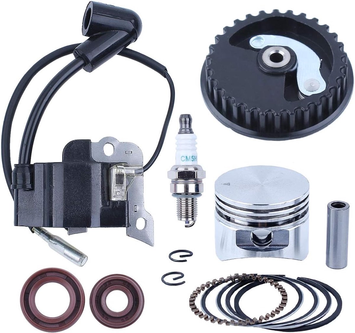 35mm Piston Rings Ignition Coil Camshaft Pulley Oil Seal Kit Fit Honda GX25 25cc 4-Stroke Motor Mini Trimmer Brush - ShopVlot