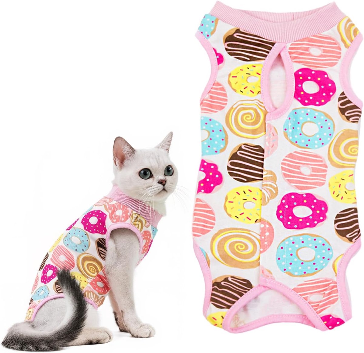 Cat Body After Surgery, Cotton Recovery Suit with Belly Cover and Leak Barrier for Castration, Adjustable, for All - ShopVlot