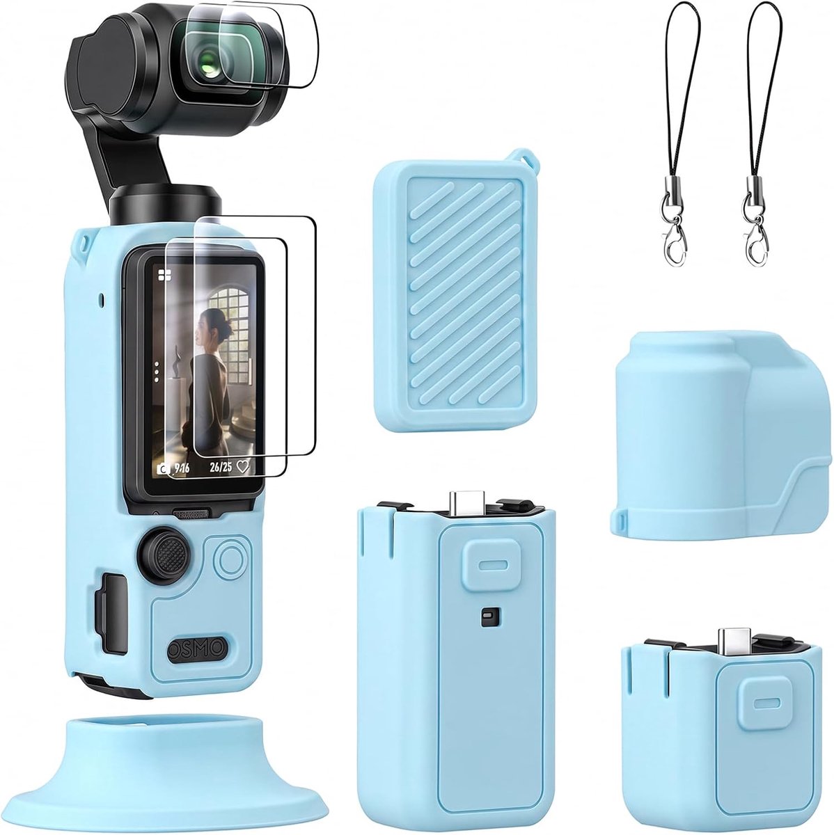 AMAZEAR OSMO Pocket 4 siliconen hoes voor DJI Pocket 4 accessoires, case voor Pocket 4, zachte beschermhoes met - ShopVlot