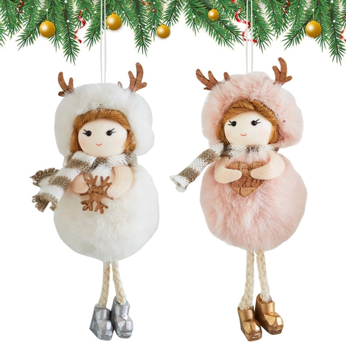 Christmas Pendants Angel Plush Christmas Tree Decorations Christmas Decoration Christmas Tree Angel Doll Pendant - ShopVlot
