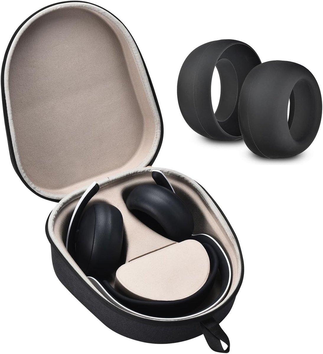 Carrying Case Travel Case Cover Protective & Protective Ear Pads Cover Silicone Earcups for PS5 PULSE Elite Wireless - ShopVlot