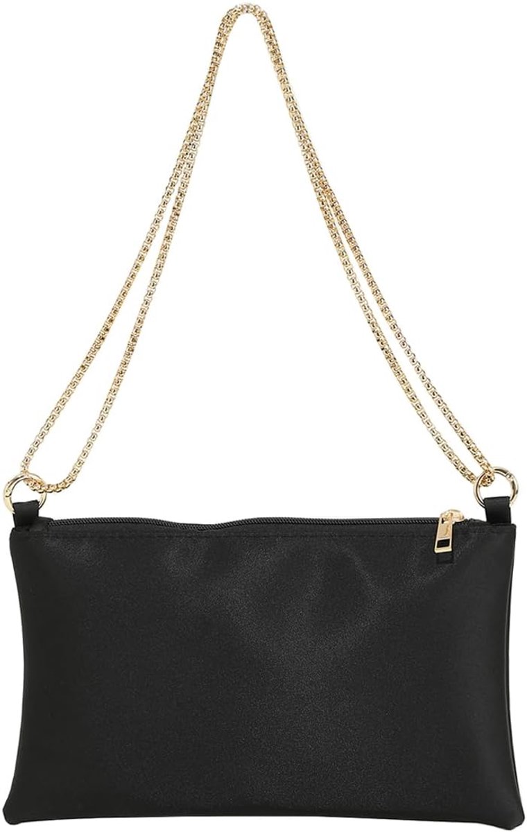 Satijnen avondhandtas, schoudertas, portemonnee voor bruiloft, party, crossbody schoudertas - ShopVlot