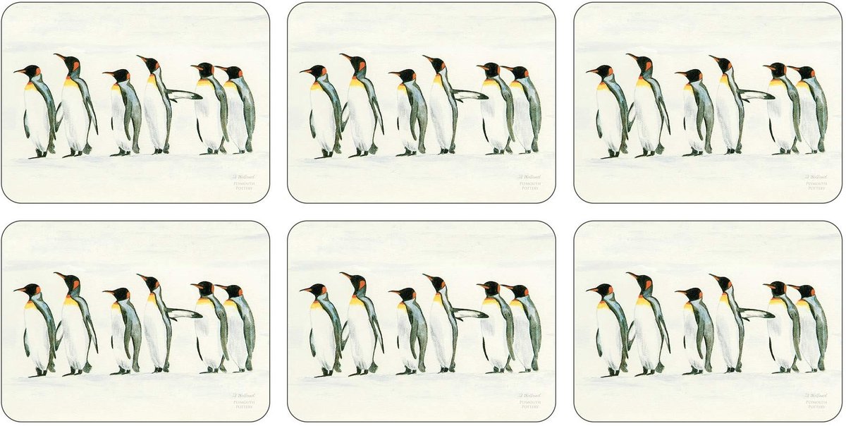 Penguin Parade Placemats - Set van 6, Hoge Kwaliteit en Eenvoudig te Reinigen