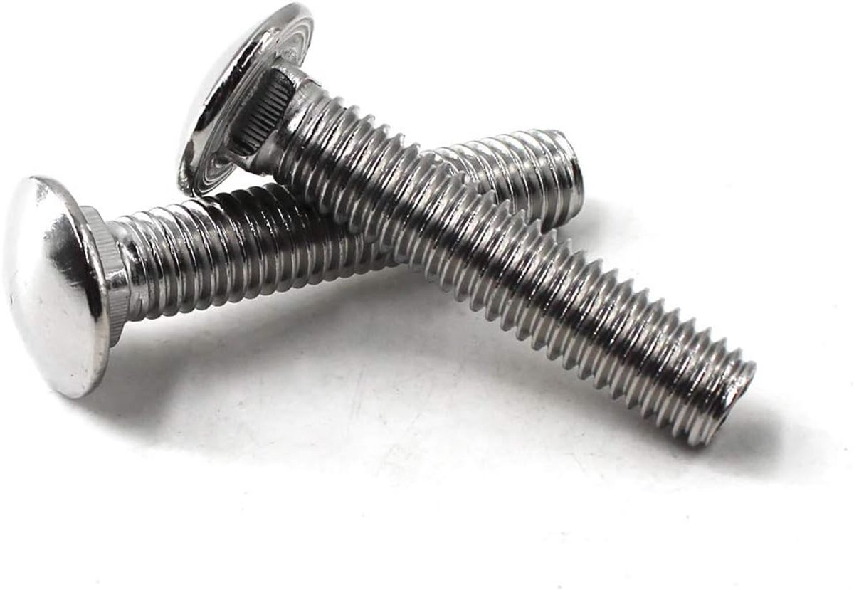 M12x80 Carriage Bolts 304 Stainless Steel Square Bolts (Pack of 6) - ShopVlot