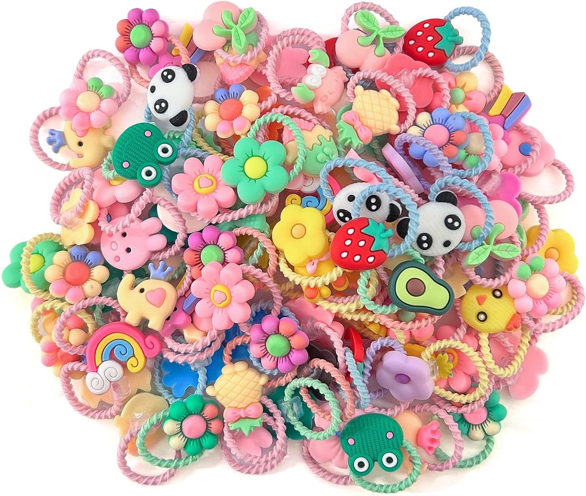 Haarstrikken voor peuters - 100 stuks - Zacht elastisch - Mix kleuren voor meisjes - ShopVlot