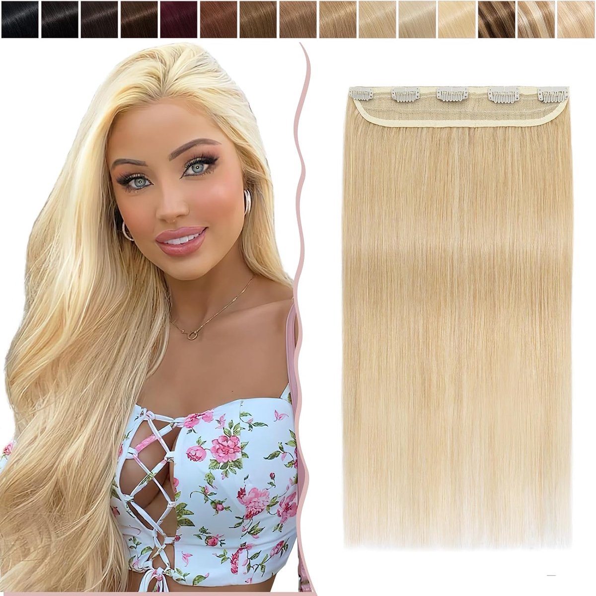 Haarverlengen 35 cm - Echte haarextensies - Medium blond #24 - Volumineuze look - ShopVlot