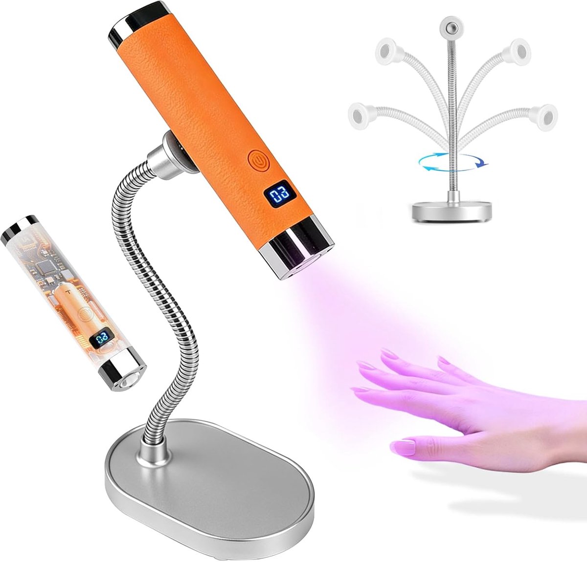 UV Nagellamp met 360° Verstelbare Magnetische Stand - Intelligente AI Sensor - 2 Timer Modus - ShopVlot