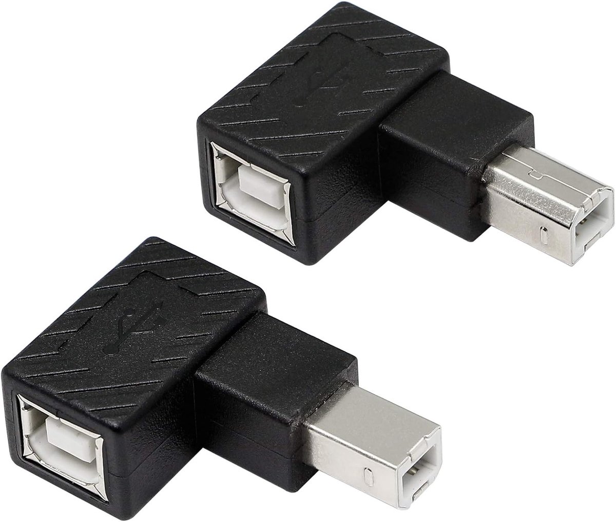 USB 2.0 Type B printer adapter - 90 graden - 2-pack - ideaal voor hoekverbindingen - ShopVlot
