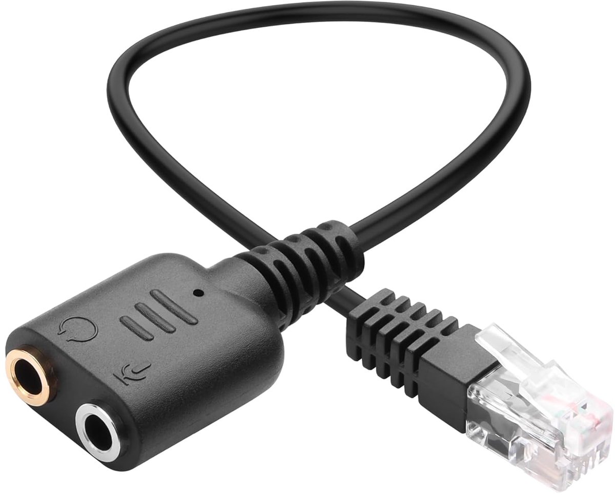 RJ9 naar dual 3.5mm audiokabel 20cm - hoofdtelefoonadapter - voor PC en telefoon - stabiele signaaloverdracht - ShopVlot