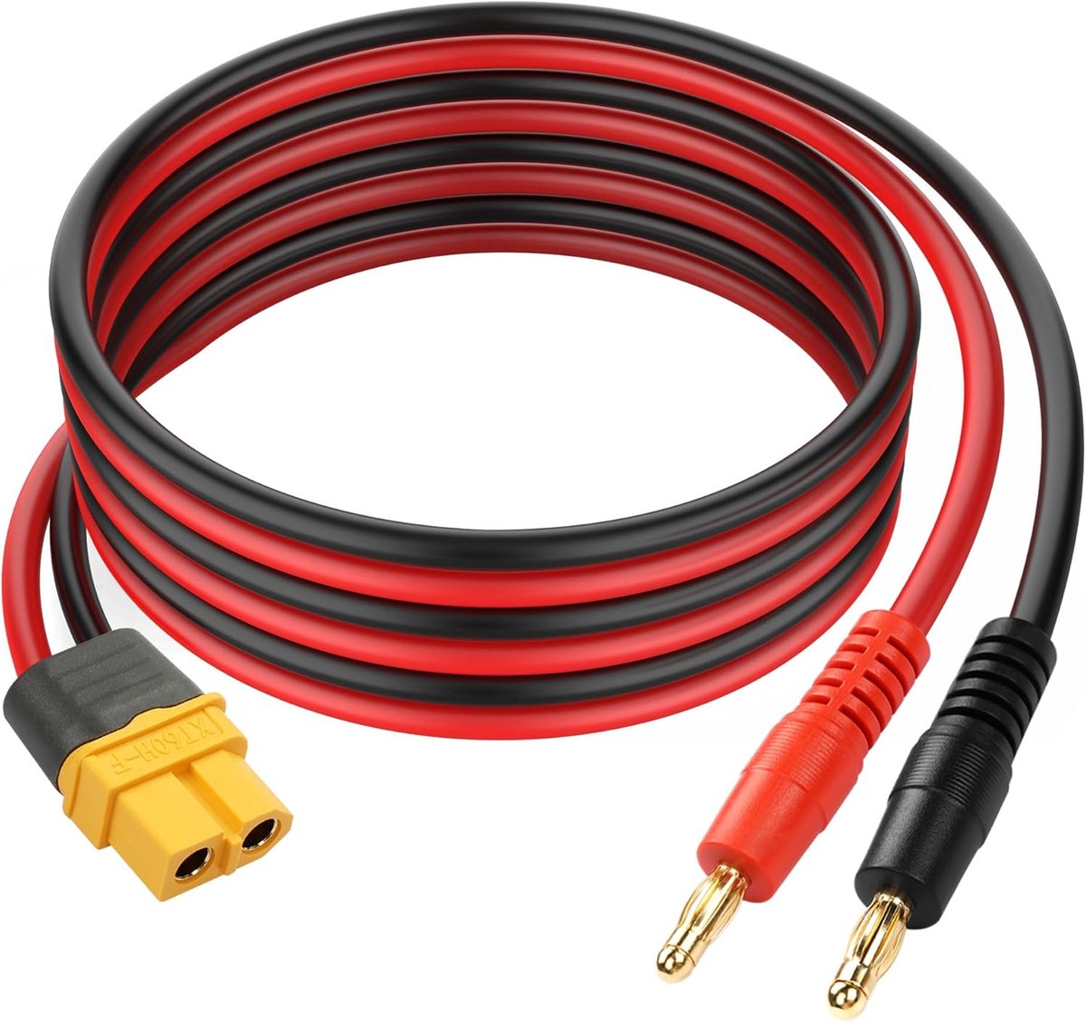 Banana plug kabel 4mm naar XT60 - 1m 14-AWG - silicone materiaal - ideaal voor lithium batterij opladen - ShopVlot