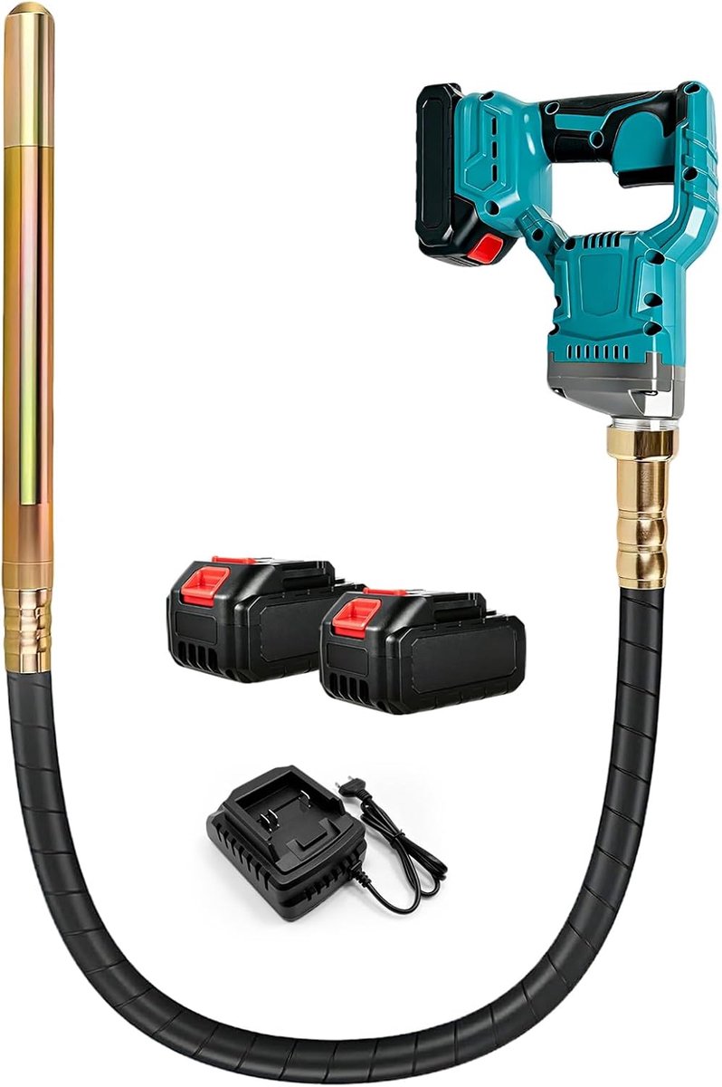 Accubetonschudder 1,2 m - borstelloze motor - 35 mm trilfles - gelijkmatige betonverdeling - ShopVlot