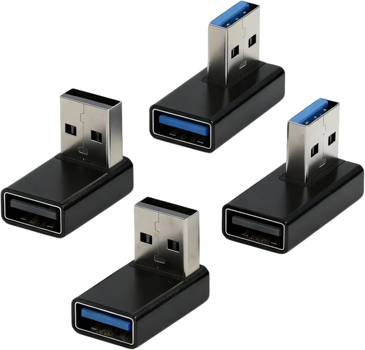 USB 3.0-adapter 90 graden - USB A mannelijk naar vrouwelijk - verlenging voor pc en laptop - opladen 5 V/3 A - ShopVlot