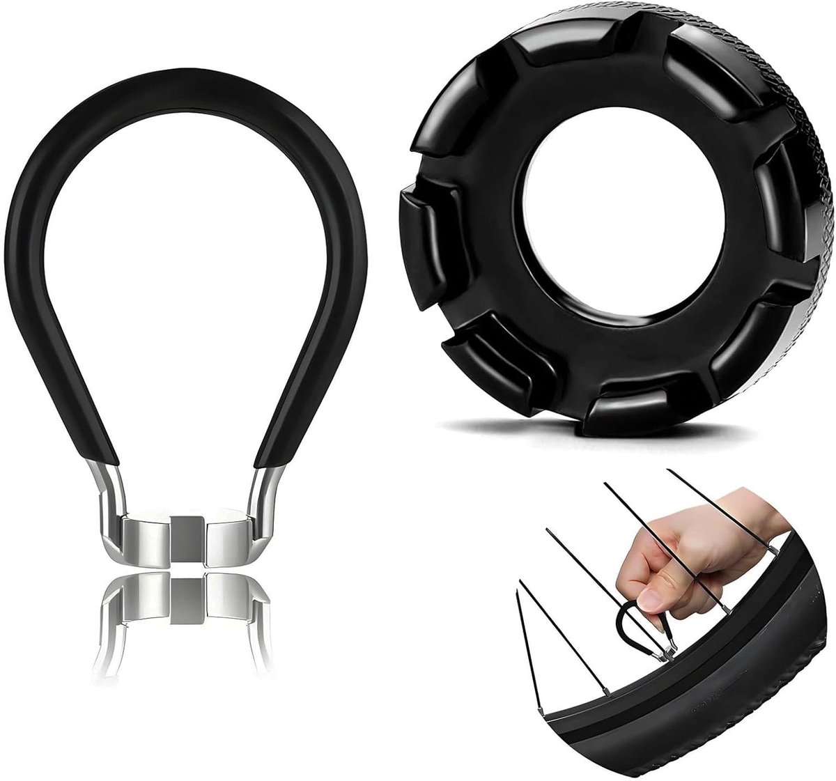 Fietsspaakmoersleutel 6 in 1 - 2 stuks - 10-15 gauge - Voor het afstellen van fietswielen - ShopVlot