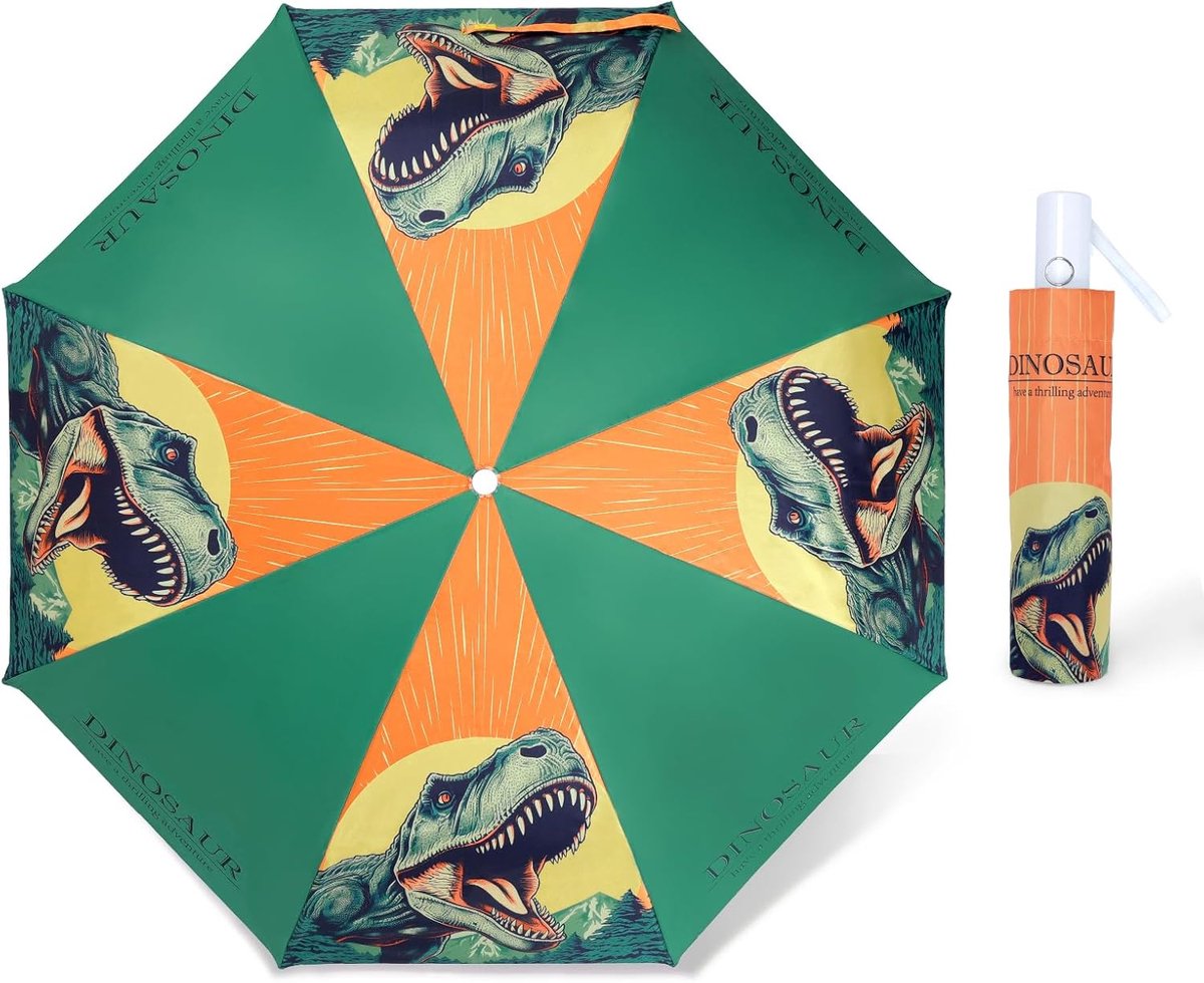 Kinderparaplu - Roarende Dinosaurussen - Reflecterend - Wind- en stormbestendig - ShopVlot