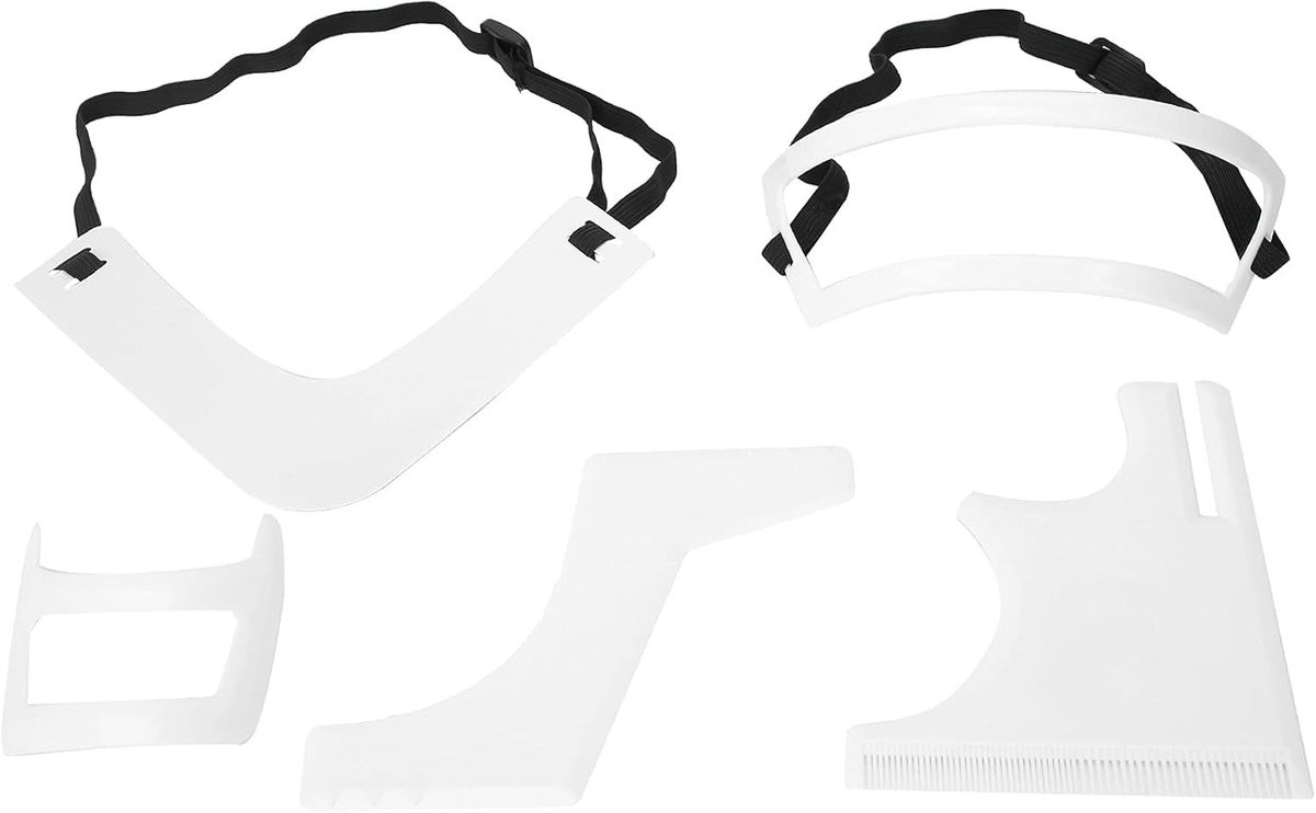 Beard Trimming Sjablonen Set voor Perfecte Baardstijl, Haarlijn Verzorging en Zelf Scheren - 5 Stuks Beard Shaper Kit